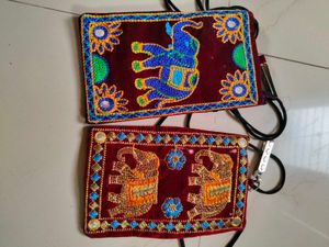 2pcs ethnic sling bag (mobile pouch)