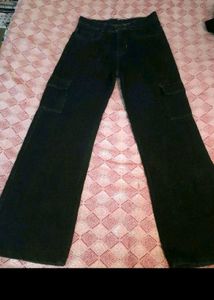 Charcoal Cargo Wide Leg Jeans 🌟