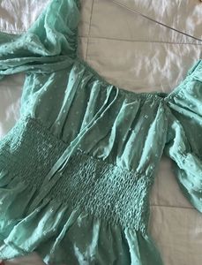 Sea Green Peplum Top