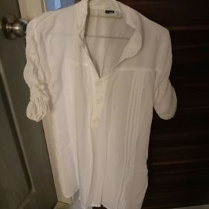 White Cotton Knee Length Kurti