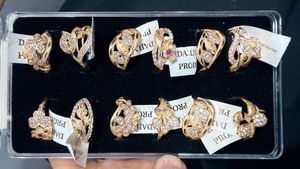 gold artificial ring