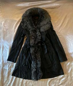 Trendy Leather Jacket With Fur