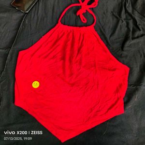 21137. Red Halter Top