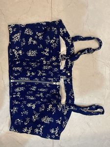 A Single Strap Navy Blue Crop Top