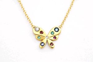 Butterfly Gold-Tone Necklace gold plated Anti tarn