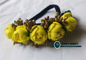 Baby headbands...Blue &amp; Gold Floral Hair Accessory