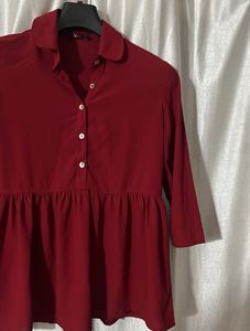 Red Peplum Top