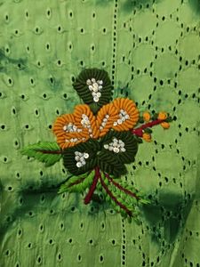 Green Embroidered Kurta