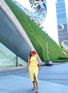 last call..Yellow Midi Dress From Dubai