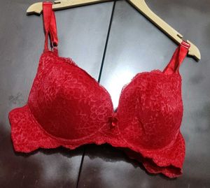Red Floral Lace Bra For 42 Bust