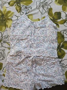 Floral Lace Cami Top With Shorts