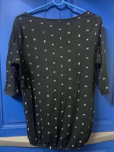 Patterned Black Top