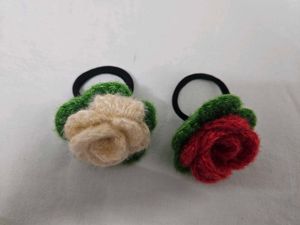 Handmade crochet Rose  Rubber band 🌹