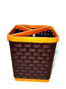 Brown & Orange Woven Basket