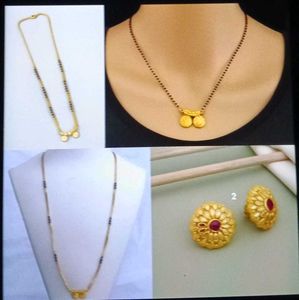 Traditional Gold Mangalsutra Necklace & Earring