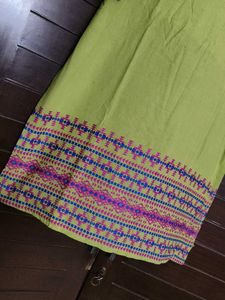 Melange Women Green Cotton Printed Kurta