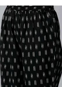 Black &amp; White Printed Kurta Set