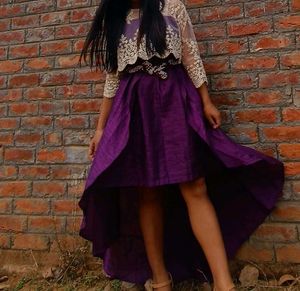 Elegant Purple Ethnic Dress✨