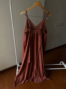 NEW LOOK  Cotton Crochet Maxi Dress in Rust Orange