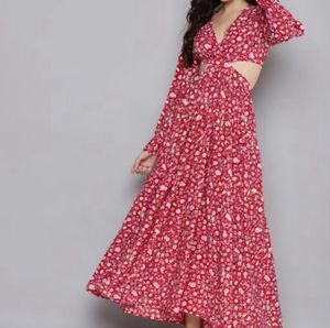 Floral Cutout Maxi Dress
