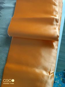Peach Satin Fabric Or Saree-  New