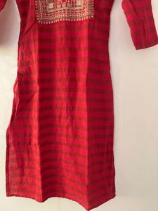 Red Kurta Pent Set