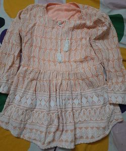 Peach Embroidered Tunic