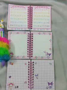 sanrio water diary and unicorn multicolour pen
