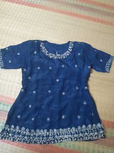 Blue Embroidered lehenga