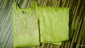 Green Embellished Kurta