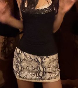 Snakeskin Sequin Mini Skirt