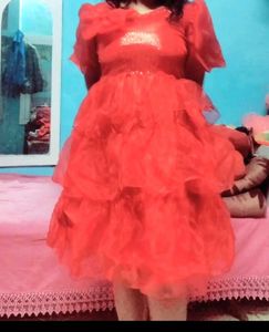 RED TUELLE FAIRYTALE DRESS ✨♥️