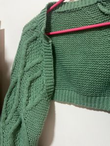 Green Knit Bolero Shrug