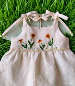Floral HandEmbroidered Baby Dress