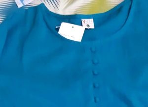 YASH GALLERY Casual Bell Sleeves Solid Women Blue
