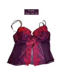 Red Corset Top Lace Y2k Vintage Retro