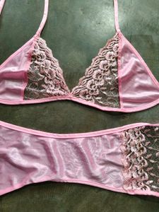 Pink Lace Lingerie Set