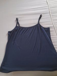 Navy Blue SILK CAMI Singlet Sleevless TOP