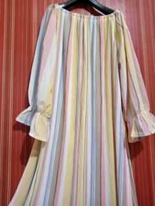 Striped Off-Shoulder Dress
