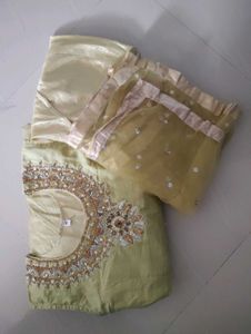 Elegant Lime Green Anarkali Dress