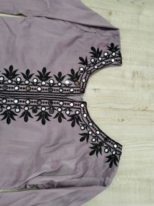 Lavender Full sleeve kurti with dupatta