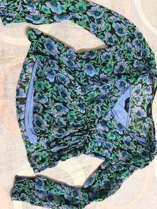 Blue Peplum style Top 😇