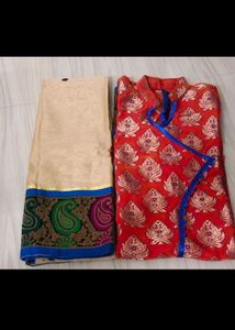 Brand New Diwali Special Banarasi Silk Kurti Dupat