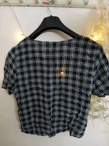 Plaid Button-Up Top
