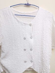 Textured White Top