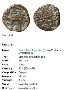 Hindu/Kabul Shahi Copper Coin. Rare Old Coin.