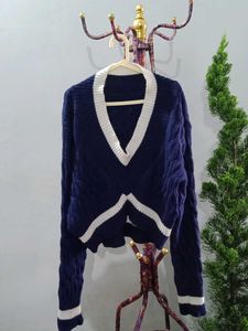 Navy V-Neck Sweater