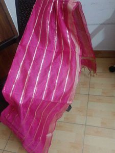 Pink Striped Dupatta