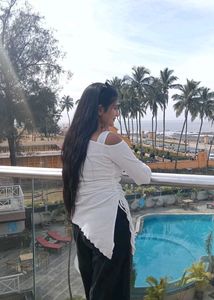 One-Shoulder Long Sleeve Top (inner not included)