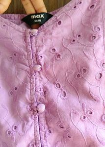 Lilac Eyelet Peplum Top